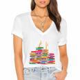 I'm Fine Reading Books Reader Book Lover Librarian Women's Jersey Short Sleeve Deep V-Neck Tshirt