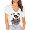 I'm Reading Halloween Witch Book Lover Women's Jersey Short Sleeve Deep V-Neck Tshirt I'm Reading Halloween Witch Book Lover Women's Jersey Short Sleeve Deep V-Neck Tshirt
