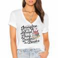 Imagine Being Afraid Of Drag Queens & Books Equality Women's Jersey Short Sleeve Deep V-Neck Tshirt