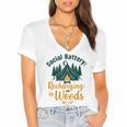 Introvert Camping Social Battery Recharging In The Woods Women's Jersey Short Sleeve Deep V-Neck Tshirt Introvert Camping Social Battery Recharging In The Woods Women's Jersey Short Sleeve Deep V-Neck Tshirt