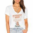 Introvert Mode Hiking Activated Hiker Women's Jersey Short Sleeve Deep V-Neck Tshirt