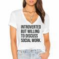 Introverted Caseworker Social Work Introvert Women's Jersey Short Sleeve Deep V-Neck Tshirt Introverted Caseworker Social Work Introvert Women's Jersey Short Sleeve Deep V-Neck Tshirt