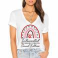 Introverted But Willing To Discuss Serial Killers True Crime Women's Jersey Short Sleeve Deep V-Neck Tshirt