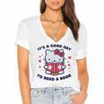 It's a Good Day To Read a Book Cute Cat Book Day Girls Boys Women's Jersey Short Sleeve Deep V-Neck Tshirt It's a Good Day To Read a Book Cute Cat Book Day Girls Boys Women's Jersey Short Sleeve Deep V-Neck Tshirt