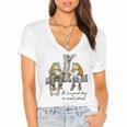 It's A Good Day To Read A Book Frog Toad Women's Jersey Short Sleeve Deep V-Neck Tshirt