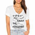 It's All About The Wingspan For Book Lover Women's Jersey Short Sleeve Deep V-Neck Tshirt
