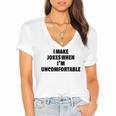 I Make Jokes When Im Uncomfortable Sarcastic Introvert Women's Jersey Short Sleeve Deep V-Neck Tshirt I Make Jokes When Im Uncomfortable Sarcastic Introvert Women's Jersey Short Sleeve Deep V-Neck Tshirt