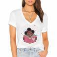 Just A Girl Who Loves Books Cute African American Afro Women's Jersey Short Sleeve Deep V-Neck Tshirt Just A Girl Who Loves Books Cute African American Afro Women's Jersey Short Sleeve Deep V-Neck Tshirt