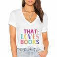Just a Girl Who Loves Books Reader Girls Bookish Women Women's Jersey Short Sleeve Deep V-Neck Tshirt Just a Girl Who Loves Books Reader Girls Bookish Women Women's Jersey Short Sleeve Deep V-Neck Tshirt