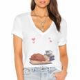 Just a Girl Who Loves Dogs Books Coffee T-Shirt Women's Jersey Short Sleeve Deep V-Neck Tshirt