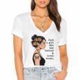 Just a Girl Who Has Tattoos And Love Books Tattooed Inked Women's Jersey Short Sleeve Deep V-Neck Tshirt