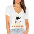 Just One More Chapter Fun Cat Coffee Reading Book Premium Tri-Blend Women's Jersey Short Sleeve Deep V-Neck Tshirt