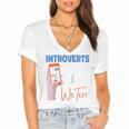 We Just Text Introvert For Quiet People Raglan Baseball Tee Women's Jersey Short Sleeve Deep V-Neck Tshirt We Just Text Introvert For Quiet People Raglan Baseball Tee Women's Jersey Short Sleeve Deep V-Neck Tshirt