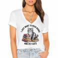 I Just Want To Read Books And Pet Cats Raglan Baseball Tee Women's Jersey Short Sleeve Deep V-Neck Tshirt I Just Want To Read Books And Pet Cats Raglan Baseball Tee Women's Jersey Short Sleeve Deep V-Neck Tshirt