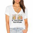 If You Know You Know 6 7 Reading Books Merry Christmas Women's Jersey Short Sleeve Deep V-Neck Tshirt