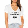 Let Us Be Menaces Dragon Book Lover Women's Jersey Short Sleeve Deep V-Neck Tshirt