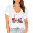 Librarian I'm Okay Book Reader Library Book Women's Jersey Short Sleeve Deep V-Neck Tshirt
