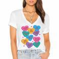 Librarian Shirt Valentines Book Worm Reading Tshirt Premium Tri-Blend Women's Jersey Short Sleeve Deep V-Neck Tshirt
