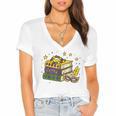 Mardi Gras Book Lover Reading Reader Men Women Kids Women's Jersey Short Sleeve Deep V-Neck Tshirt