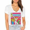 Marvel Universe Classic Dazzler Vintage Comic Book Cover Women's Jersey Short Sleeve Deep V-Neck Tshirt