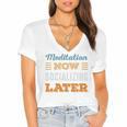 Meditation Now Minimal Socializing Introvert Vintage Women's Jersey Short Sleeve Deep V-Neck Tshirt Meditation Now Minimal Socializing Introvert Vintage Women's Jersey Short Sleeve Deep V-Neck Tshirt