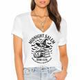 Midnight Salem Book Club Witchy Reads Women's Jersey Short Sleeve Deep V-Neck Tshirt