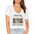 I Have No Shelf Control Book Lover Pun Reader Humor Women's Jersey Short Sleeve Deep V-Neck Tshirt