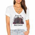 I Have No Shelf Control Dark Academia Book Lover TBR Women's Jersey Short Sleeve Deep V-Neck Tshirt