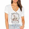 North Pole Book Club Christmas Xmas Hot Cocoa Bookish Women's Jersey Short Sleeve Deep V-Neck Tshirt