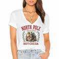 North Pole Book Club Hot Cocoa Bookworm Christmas Xmas Women's Jersey Short Sleeve Deep V-Neck Tshirt North Pole Book Club Hot Cocoa Bookworm Christmas Xmas Women's Jersey Short Sleeve Deep V-Neck Tshirt