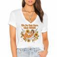 We Do Not Care Club WDNC Reading Book Boho Floral Women's Jersey Short Sleeve Deep V-Neck Tshirt