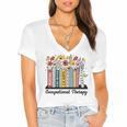 Occupational Therapy Wildflower Book OT Therapist Assistant Women's Jersey Short Sleeve Deep V-Neck Tshirt Occupational Therapy Wildflower Book OT Therapist Assistant Women's Jersey Short Sleeve Deep V-Neck Tshirt