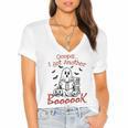 Oops I Got Another Book Boo Ghost Read Book Women's Jersey Short Sleeve Deep V-Neck Tshirt