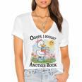 Oops I Bought Another Book Duck Sunshine Women's Jersey Short Sleeve Deep V-Neck Tshirt