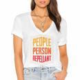 People Person Repellant Introvert Premium Women's Jersey Short Sleeve Deep V-Neck Tshirt People Person Repellant Introvert Premium Women's Jersey Short Sleeve Deep V-Neck Tshirt