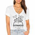 Plot Twist I'm Going To Be A Big Brothers Literary Book Boys Women's Jersey Short Sleeve Deep V-Neck Tshirt