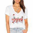 Poppy Field Wizard Of Oz Cowardly Brave Lion Book Women's Jersey Short Sleeve Deep V-Neck Tshirt Poppy Field Wizard Of Oz Cowardly Brave Lion Book Women's Jersey Short Sleeve Deep V-Neck Tshirt
