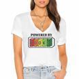 Powered By Books Bookworm Librarian Reading Women's Jersey Short Sleeve Deep V-Neck Tshirt