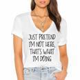 Pretend Introvert Introverted Apparel Women's Jersey Short Sleeve Deep V-Neck Tshirt