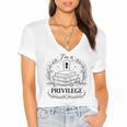 Im A Privilege Vintage Book Illustration Women's Jersey Short Sleeve Deep V-Neck Tshirt