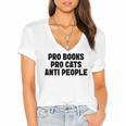 PRO Books PRO Cats Anti People Women's Jersey Short Sleeve Deep V-Neck Tshirt PRO Books PRO Cats Anti People Women's Jersey Short Sleeve Deep V-Neck Tshirt