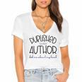 Published Author Est 2024 Ask Me About My Book Authors Books Women's Jersey Short Sleeve Deep V-Neck Tshirt Published Author Est 2024 Ask Me About My Book Authors Books Women's Jersey Short Sleeve Deep V-Neck Tshirt