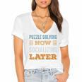 Puzzle Solving Now Minimal Socializing Introvert Vintage Women's Jersey Short Sleeve Deep V-Neck Tshirt Puzzle Solving Now Minimal Socializing Introvert Vintage Women's Jersey Short Sleeve Deep V-Neck Tshirt