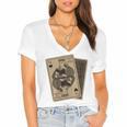 Queen Of Books Playing Card Aesthetic For Book Lovers Premium Tri-Blend Women's Jersey Short Sleeve Deep V-Neck Tshirt