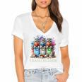 Racoons Trash Reader Book Lover Romantic Novels Premium Women's Jersey Short Sleeve Deep V-Neck Tshirt