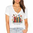 There Is No Such Thing As Too Many Books Shirts Bookish Women's Jersey Short Sleeve Deep V-Neck Tshirt