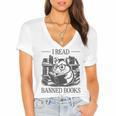 I Read Banned Books Women's Jersey Short Sleeve Deep V-Neck Tshirt