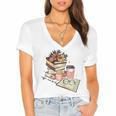 Read Books Drink Coffee For Women Women's Jersey Short Sleeve Deep V-Neck Tshirt