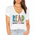 Read Your Heart Read Reading Librarian Book Across America Women's Jersey Short Sleeve Deep V-Neck Tshirt