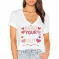 Read Your Heart Out Teacher Valentines Day Reading Book Love Women's Jersey Short Sleeve Deep V-Neck Tshirt Read Your Heart Out Teacher Valentines Day Reading Book Love Women's Jersey Short Sleeve Deep V-Neck Tshirt
